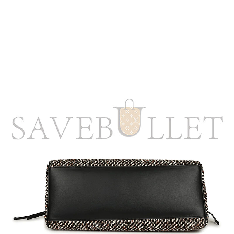 CHANEL MASTER XXL URBAN ESSENTIAL SHOPPING TOTE BLACK CALFSKIN AND MULTI TWEED GOLD HARDWARE (43*33*17.5cm) 